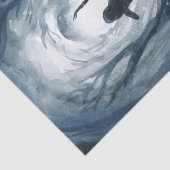 ムーディ青い水彩月の女神が分離する 薄葉紙 (詳細)