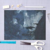 ムーディ青い水色の月の女神が分離する 薄葉紙 (クラフト)