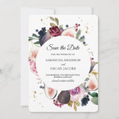 ムーディ&バ素朴ルガンディフローラ&ベリーフレーム セーブザデート (正面)