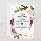 ムーディ&バ素朴ルガンディ水彩フラワーフレーム 招待状 (正面)