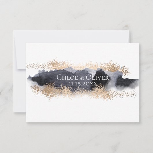 ムーディ・ミッドナイト・ウェディングの出欠確認カード 出欠カード (裏面)