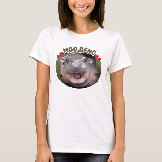 ムーデン ハッピー ヒッポ ミーム Tシャツ (正面)