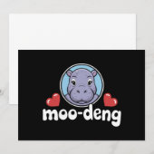 ムーデン バウンシーピッグのタイの絵 赤ちゃんヒポポ 招待状 (正面/裏面)