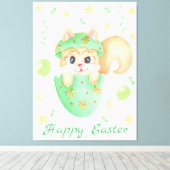 ムードのためのキュートなイースター前向きリス キャンバスプリント (インサイチュ (ウッドフロア))