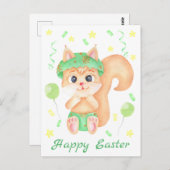 ムードのためのキュートなイースター前向きリス ポストカード (正面/裏面)