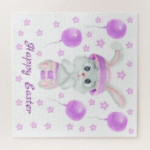 ムードのポスターのための可愛い前向きイースターバニー ジグソーパズル (横)