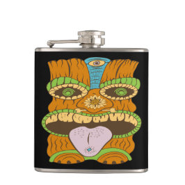 ムードの力強いサイケデリックティキおもしろい像 フラスク