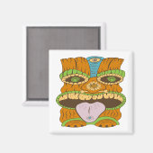 ムードの力強いサイケデリックティキおもしろい像 マグネット (正面/裏面)