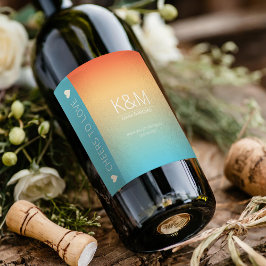 ムードグラデーショ結婚ンの応援熱帯の空ID741 ワインラベル