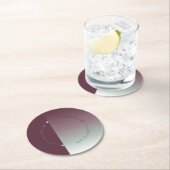 ムードグラデ結婚ントのバーガンディーミストID741 ラウンドペーパーコースター (インサイチュ)