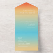 ムードグラデ結婚ントの熱帯の空ID741 オールインワン招待状 (内側)