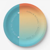 ムードグラデ結婚ントの熱帯の空ID741 ペーパープレート (正面)