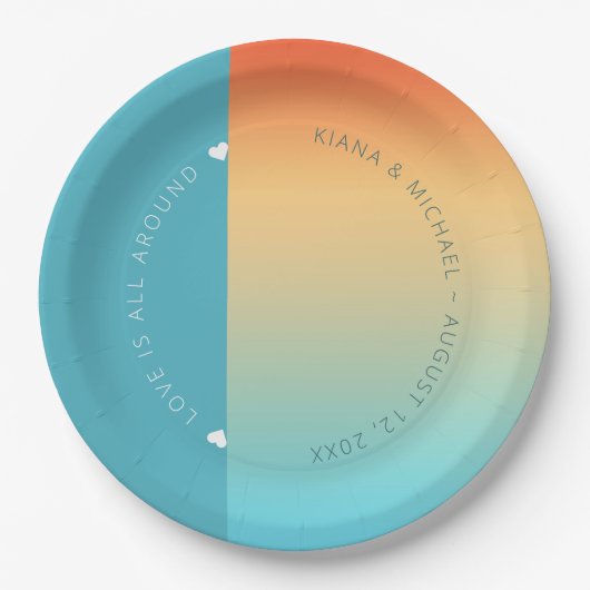 ムードグラデ結婚ントの熱帯の空ID741 ペーパープレート (正面)