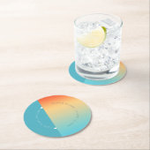 ムードグラデ結婚ントの熱帯の空ID741 ラウンドペーパーコースター (インサイチュ)