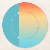 ムードグラデ結婚ントの熱帯の空ID741 ラウンドペーパーコースター (正面)