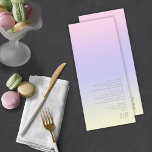 ムードグラデ結婚ーションのパステルドーンID741 メニュー<br><div class="desc">このミニマルなセットのピースの背景結婚は、ソフトピンクからラベンダー、ペリウィンクル、イエローのパステルカラーの目を引くグラデーションである。ここに結婚示すメニューカードにはお洒落、モダンレイアウトとコンテンポラリーsans serifのフォントが含まれており、魅力的な機能を追加する。提供されたテンプレートを使用して、メニュー選択、イニシャル結婚、日付を簡単に追加できる。ID741を検索して、パステルドーンで一致する製品の完全なセットを参照するか、あなたのカラーパレットに合わせて他の利用可能なグラデーションの組み合わせ結婚の1つを選択する。</div>