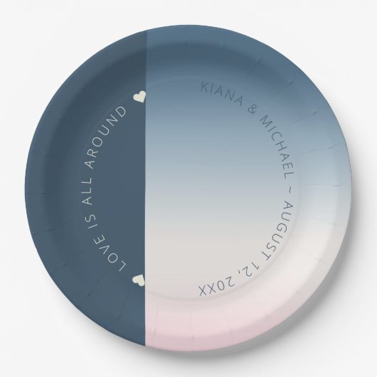 ムードグラデ結婚ーションのプロシアの空ID741 ペーパープレート (正面)