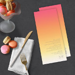 ムードグラデ結婚ーションの暑い夏ID741 メニュー<br><div class="desc">このミニマルなセットの作品の背景結婚は、深いバラピンクからミカン色、黄色から白までの色の目を引くグラデーションである。ここに結婚示すメニューカードにはお洒落、モダンレイアウトとコンテンポラリーsans serifのフォントが含まれており、魅力的な機能を追加する。提供されたテンプレートを使用して、メニュー選択、イニシャル結婚、日付を簡単に追加できる。ID741を検索して、Hot Summerで一致する製品の完全なセットを表示するか、あなたのカラーパレットに合うように他の利用可能なグラデーションの組み合わせ結婚の1つを選択する。</div>