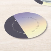 ムードグラデ結婚ーションの藍色の夕日ID741 ラウンドペーパーコースター (アングル)