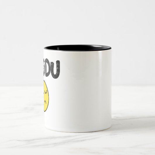 ムードタミルシャットアップおもしろい引用文 ツートーンマグカップ (中央)
