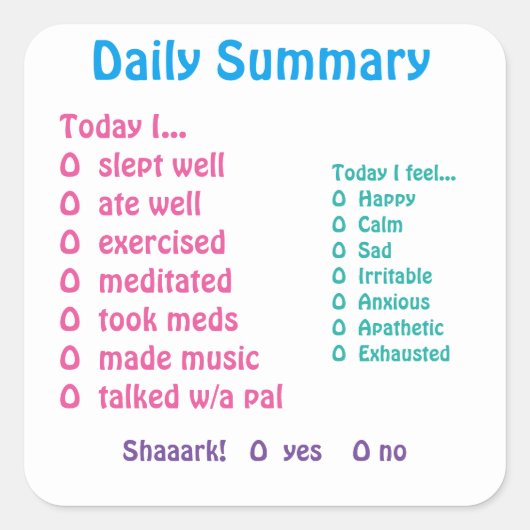 ムードトラッキングシール スクエアシール (正面)