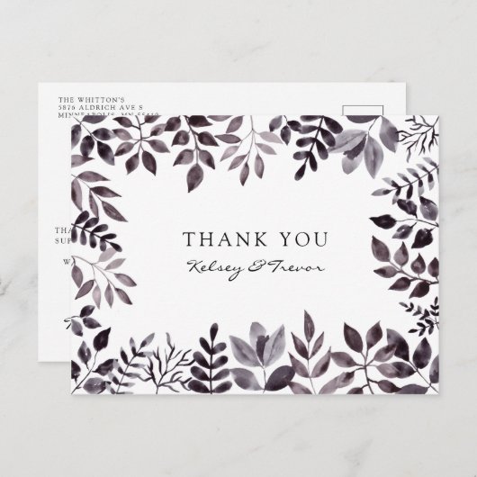 ムードモダンウォーター色ありがとうはがき ポストカード