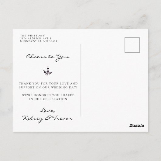 ムードモダンウォーター色ありがとうはがき ポストカード (裏面)