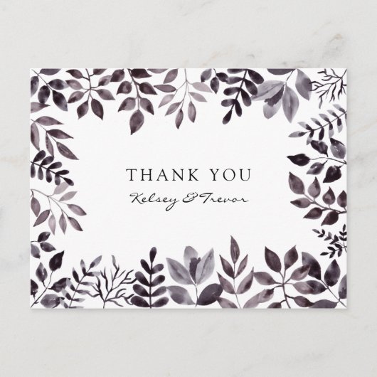 ムードモダンウォーター色ありがとうはがき ポストカード (正面)