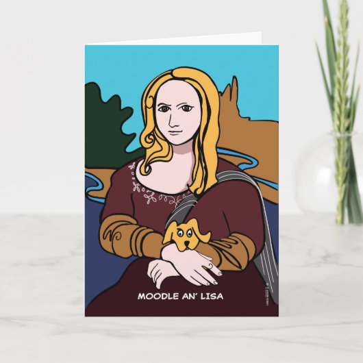 ムードルアンリサおもしろい犬ギフトカード カード (正面)