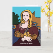 ムードルアンリサおもしろい犬ギフトカード カード (黄色い花)