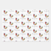 ムードワインパターンメリークリスマススクリプト ラッピングペーパーシート (正面2)