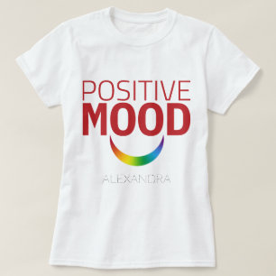 ムード前向きアイズスマイルレッドレインボーLGBTゲイ名 Tシャツ