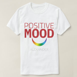ムード前向きスマイルレッドレインボーゲイLGBTおもしろい名 Tシャツ