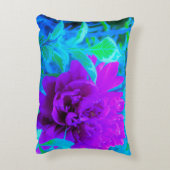 ムード紫色の牡丹と美しいワイゲラの葉 アクセントクッション (裏面(縦))