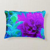 ムード紫色の牡丹と美しいワイゲラの葉 アクセントクッション (裏面)