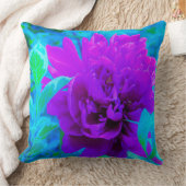ムード紫色の牡丹と美しいワイゲラの葉 クッション (ブランケット)
