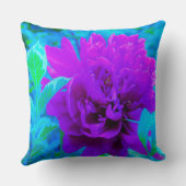 ムード紫色の牡丹と美しいワイゲラの葉 クッション (裏面)