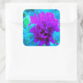 ムード紫色の牡丹と美しいワイゲラの葉 スクエアシール (バッグ)