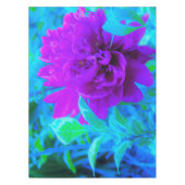 ムード紫色の牡丹と美しいワイゲラの葉 テーブルクロス (正面)