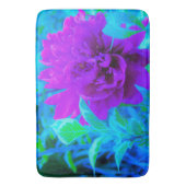ムード紫色の牡丹と美しいワイゲラの葉 バスマット (正面縦)