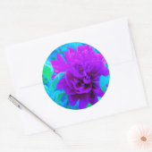 ムード紫色の牡丹と美しいワイゲラの葉 ラウンドシール (封筒)