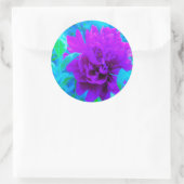 ムード紫色の牡丹と美しいワイゲラの葉 ラウンドシール (バッグ)