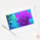 ムード紫色の牡丹と美しいワイゲラの葉 長方形シール (封筒)