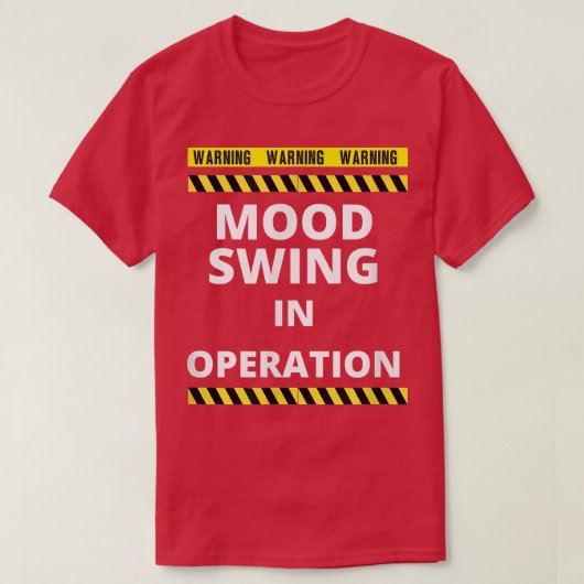 ムード警告スイングの不機嫌なおもしろいジョーク Tシャツ (デザイン正面)