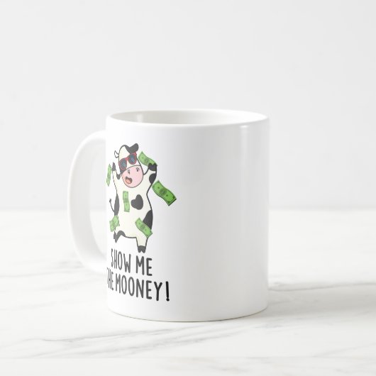 ムーニーの牛のおもしろいフンを見せる コーヒーマグカップ (正面左)