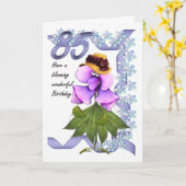 ムーニーズの誕生日カード85枚目、カワイイブルーマーズ カード (黄色い花)