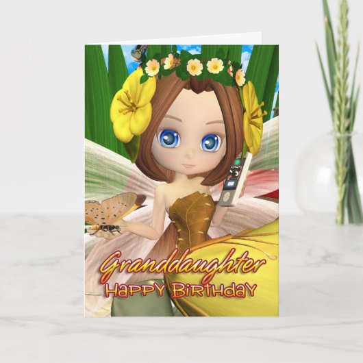 ムーニー付き孫娘誕生日カードかわいこちゃんFal カード (正面)