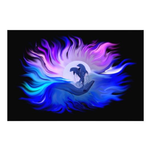 ムーニー写真の拡大イルカ フォトプリント            (正面)