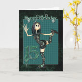 ムーニーH.I.Pラグドール付き15誕生日カード カード (黄色い花)