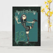 ムーニーH.I.Pラグドール付き18誕生日カード カード (黄色い花)